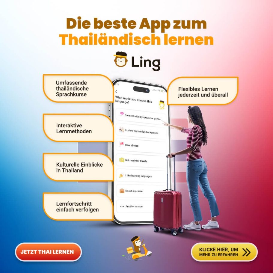 Ling App Werbebanner - Die beste App zum Thailändisch lernen für deinen Pattaya Aufenthalt