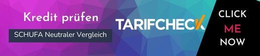 Banner für den Schufa neutralen Kreditvergleich von Tarifcheck um bestehende Kredite günstig umzufinanzieren