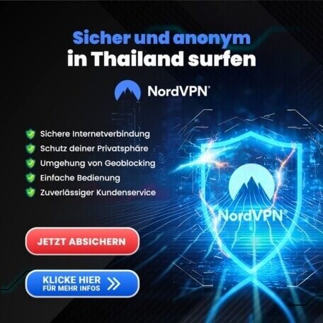 NordVPN Werbegrafik zum sicheren und anonymen Surfen in Thailand