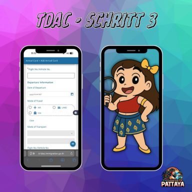 TDAC Schritt 3 – Transport & Abreise TDAC Thailand Schritt 3 mit Transport- und Abreisedaten