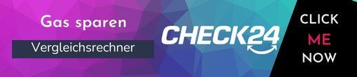 Banner für den Gas Vergleichsrechner von Check vierundzwanzig für günstigere Gastarife vor dem Urlaub
