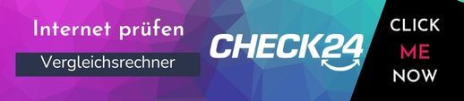 Banner für den Internet Vergleichsrechner von Check vierundzwanzig um die monatlichen Fixkosten für DSL und Glasfaser zu prüfen