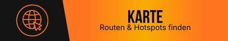 Karte für Pattaya mit Routen und Hotspots auf einem grafischen Banner mit orange schwarzem Hintergrund und Globus Symbol