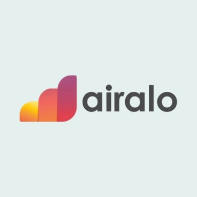 Airalo Logo mit farbigen Balken