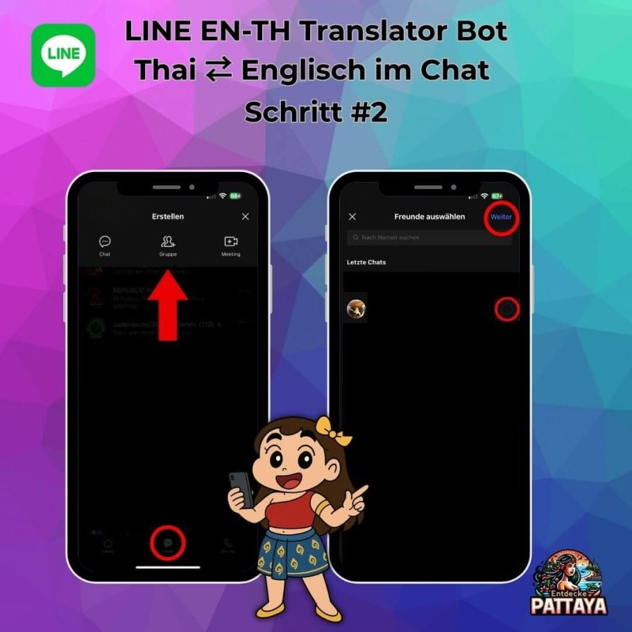 Sprachbarrieren in Thailand überwinden LINE Translator Bot: Thai-Englisch Uebersetzung Schritt 2