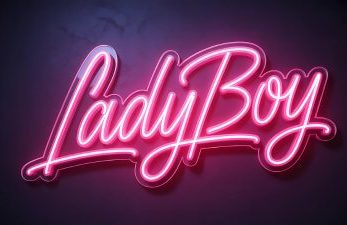 Ladyboy Neon Schild Schriftzug zeigt Hotspots