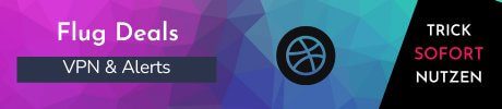 Button zu Flugangeboten mit VPN- und Preisalarm-Tipps
